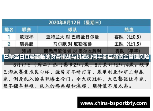 巴黎圣日耳曼面临的财务挑战与机遇如何平衡巨额资金管理风险